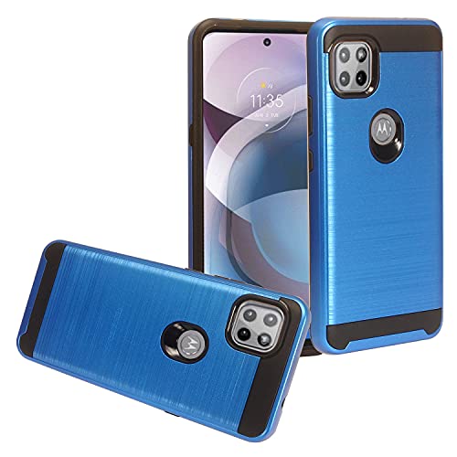 CELZEN - for Motorola One 5G Ace XT2113, Moto One 5G Ace (2021) - Brushed Style Phone Case - CS3 Blue