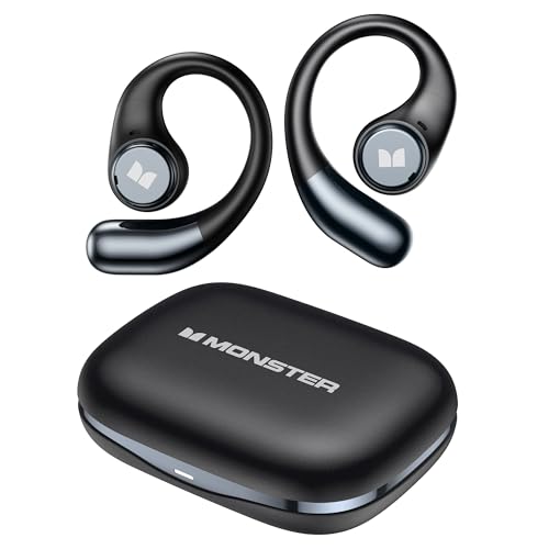 Monster Open Ear AC336 Headphones, Bluetooth 6.0 Wireless Earbuds with Stereo Sound, ENC Clear Call, 21H Playtime, Type-C Charging, Touch Control, IPX6 Waterproof Open Ear Earbuds for Sports Fitness by Monster - Used condition - US$41.71