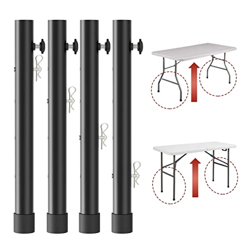 Herbert-Fty Folding Table Risers For Folding Tables Straight/Bent Leg, Dural Folding Table Leg Extensions 4 Levels/Heights Table Leg Extenders-All For Treating Your Back Pain(4-Pack)(17.3 In (44Cm) #TOP2