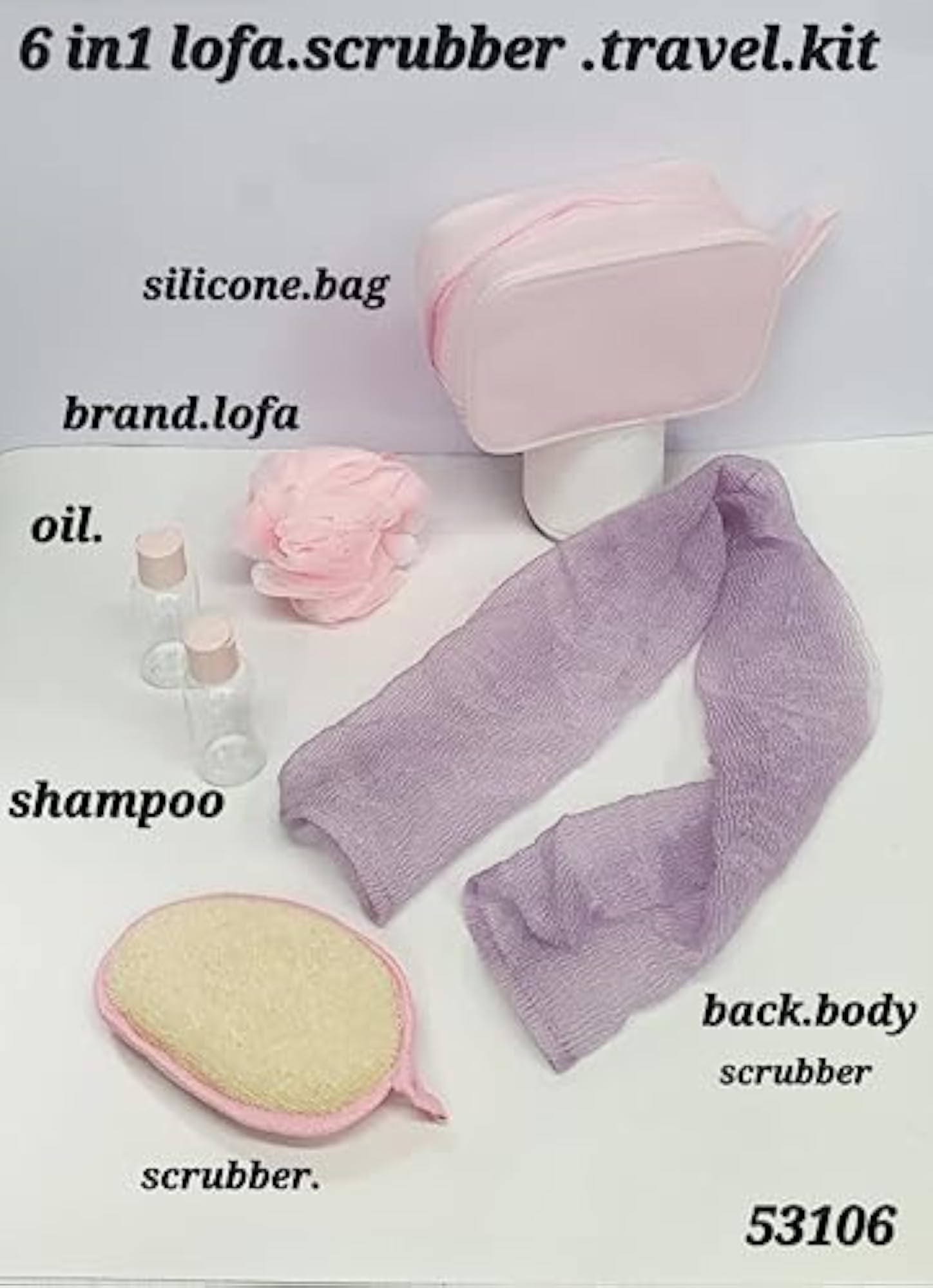 Personal Care Six in One Loofah Body Scrubber Kit