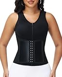 SHAPSHE Taillentrainer für Damen, Korsett, Shapewear, Bauchkontrolle, postpartale Taillenmieder, Body Shaper BH mit Rückenstütze, Schwarz (Upgrade), Large