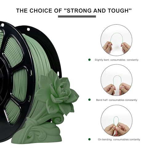 Image of iBOSS Matte PLA+ Filament Dark Green 1KG, 1.75mm 3D Printer Filament Dimensional Accuracy + /- 0.02mm, 1kg Carboard Spool (2.2lbs) for Most FDM 3D Printers