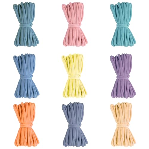 FEBSNOW 180PCS Weaving Loom Refill Loops 9 Color Loom Loops Potholder Rainbow Weaving Loom Bands Flexible Loops Kit for Kids Adults DIY Knitting Craft