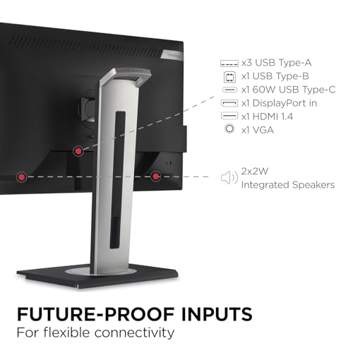 Image of ViewSonic VG275 27 Inch 1080p Monitor Designed for Surface, IPS Display for Smooth Home and Office Productivity, Advanced Ergonomics, 60W USB-C, HDMI, and DisplayPort Inputs