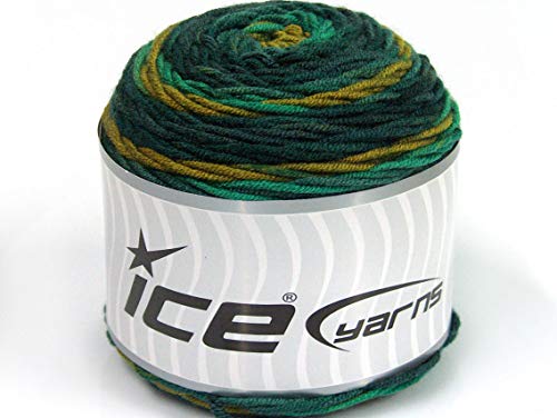 Lot Of 3 X 100Gr Skeins Ice Yarns Cakes Blues Hand Knitting Yarn Green Shades #TOP24