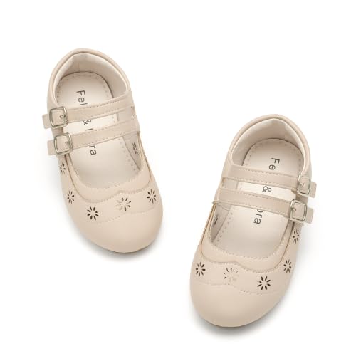 Image of Felix & Flora Toddler Flower Girl Dress Shoes - Baby Girl Ballet Mary Jane Flats for Party School Wedding
