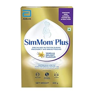 SimMom Plus Maternal Nutrition with DHA Health Drink – Pack of 400g powder (Vanilla)