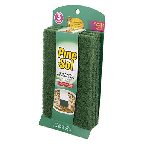 Pine-Sol Heavy Duty Scouring Pads, Household Scrubbers, Cleans Tough Messes, 3 Pack, Green #TOP12