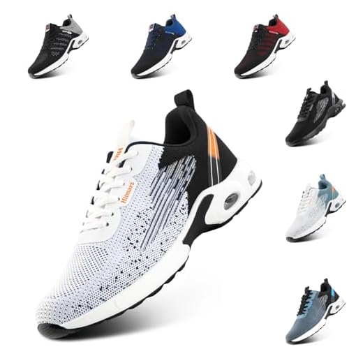 Hitmars Chaussure de Course Homme Légères Chaussures de Sport Gym Fitness Respirante Athlétiques Chaussures de Running Confortables Jogging Sneakers Noir 44 EU