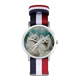 American Eskimos - Orologio sportivo per uomo e donna, con cinturino in nylon, orologio analogico al quarzo, Stile:, regular, Cinturino