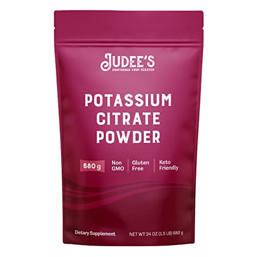 Judee’s Potassium Citrate Powder - 24 Oz - Electrolyte Mix - Delicious And 100% Gluten-Free - Supports Mineral Balance - Just One Ingredient #TOP13