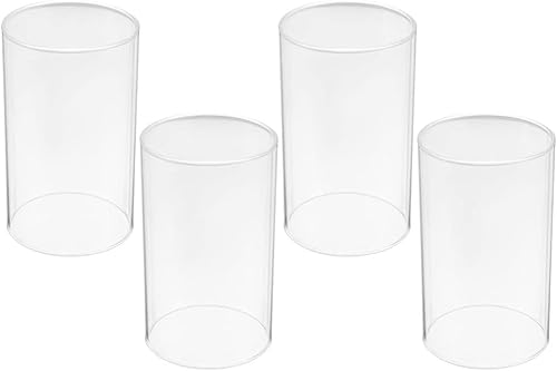 Miniatura 10 de VOSAREA 4 portavelas de cristal con extremo abierto cubierta de vela de cilindro sin fondo para festivales de bodas 39 x 28in