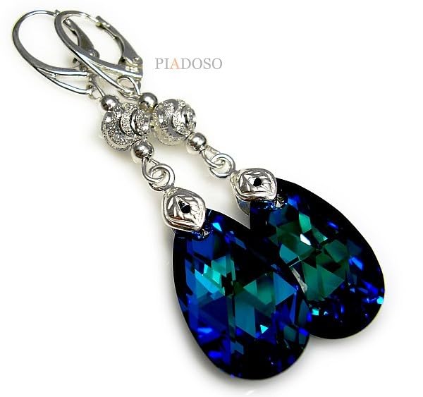 Juego de joyas de cristal azul ARANDE en plata 925 3