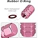 alpmosn Aluminum Tire Stem Valve Caps Wheel Valve Covers Car Dustproof Tire Cap Cover Accessories, Universal for SUV, Car, Bike and Motorcycle，Hexagon Shape (Pink)