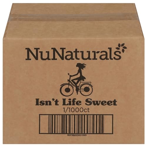 NuNaturals White Stevia Powder Packets, Single-Serve, Zero Calorie Sugar Substitute, 1000 count NuNaturals White Stevia Powder Packets, Single-Serve, Zero Calorie Sugar Substitute, 1000 count