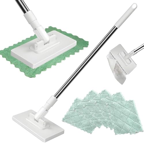 Mini Mop with 5 Magic Cleaning Cloths 360 Rotating Lazy Mop for Quick Wet & Dry Floor Cleaning Whole House Lightweight Swob Set
