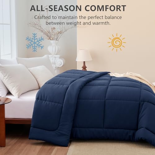 CozyLux Queen Duvet Insert, 300GSM Down Alternative Comforter, Navy Blue by CozyLux - Used condition - Image 2