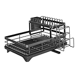 Tableau des tailles : mophrati Égouttoir à vaisselle avec bac de récupération pour camping-car. Solution de rangement idéale pour une cuisine propre et un gain place. format avec 2 égouttoirs, planches à découper