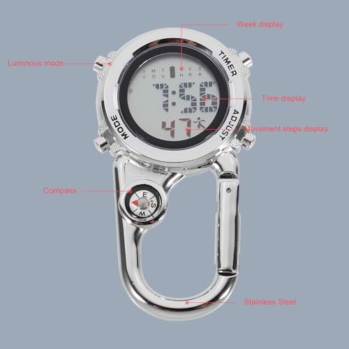 Reloj de dirección multifunción con mosquetón inoxidable estanco 5