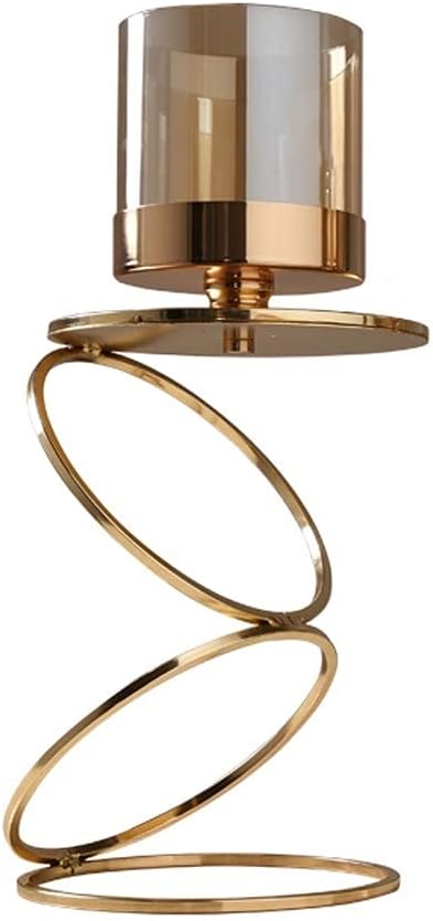candle-holder Alloy Glass Candle Holder Romantic Light Candle Holder Decoration Frame Aromatherapy Candle Holder Candle Table Lamp without Candle candlestick(Small)