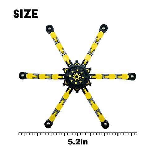 6Pcs Fingertip Gyro Fidget Spinner, Diy Deformable Chain Links Fingertip Spinning Robot For Adult And Child #TOP4