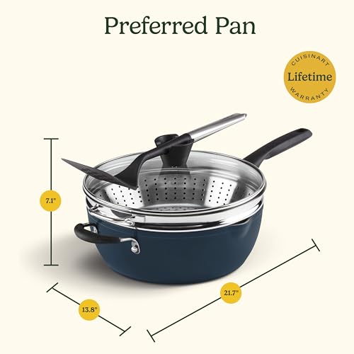 Cuisinart Preferred Pan 4-Pc Set - Sensible Sage Green (4.5 Qt. Multi-Purpose Pan w/Cover, Steamer, Slotted Turner) - image 7