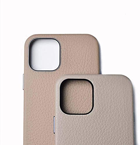 Funda iPhone 12 de cuero naranja antichoque de 6.1 pulgadas carcasa resistente a arañazos 2020 2