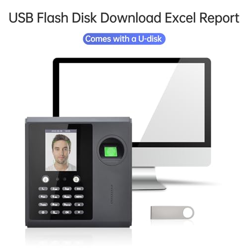 Bisofice Time Clocks for Employees for Small Business, Attendance Machine Supports Facial Recognition, Fingerprint Scanning, RFID and PIN Punching, Security Checks(0 Monthly Fees)