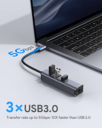 Usb C To Ethernet Adapter, Vilcome Rj45 To Usb C Thunderbolt 3/Type-C Gigabit Ethernet Lan Network Adapter, Compatible For Macbook Pro 2021/2020/2019/2018/2017, Macbook Air, Dell Xps And More #TOP2