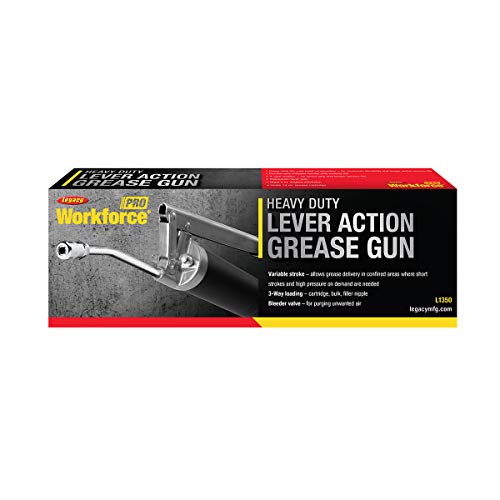 Legacy Workforce Heavy-Duty Lever Action Grease Gun, 6 In. Rigid Extension - L1350 #TOP1