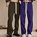 Mens Boys Baggy Sweatpants Open Bottom Straight Leg Athletic Joggers with Pockets Gym Workout Track Pants with Pockets Fall Casual Fashion Hiking Pants Streetwear Purple