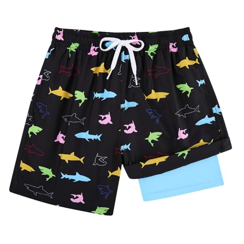 BFUSTYLE Boys Swim Trunks Kid Swim Short with Compression Liner Little Boys Bathing Suit2