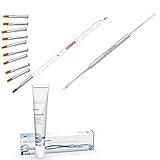 Set peclavus Ruck Nagelmasse, Gehwol Gel-Pinsel Gr. 4 mit 9 Köpfen, Kosmetex Doppel Gel-Spatel 14cm für die Gelmodellage, Set 2