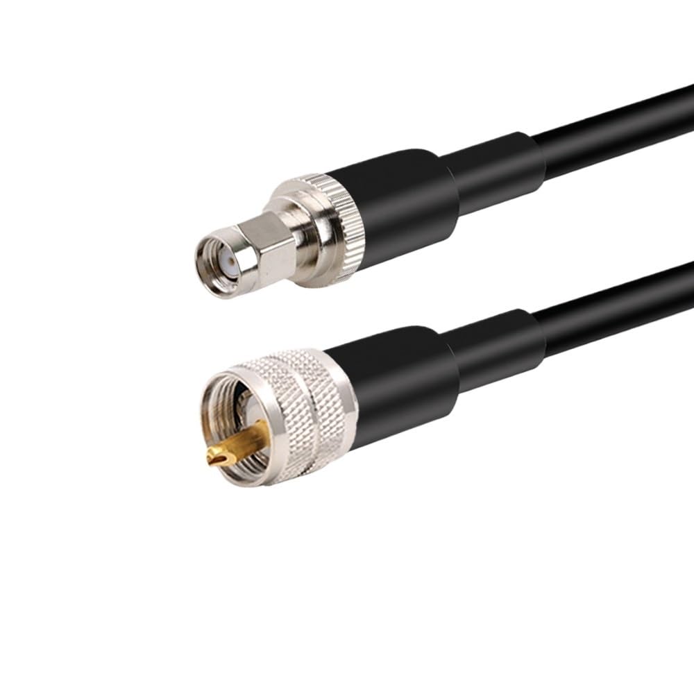 LIHUA Câble coaxial LMR400 SMA mâle/femelle vers PL259 UHF mâle 50 Ω 50-7 Adaptateur queue de cochon (RP SMA M vers UHF M, 18 m)
