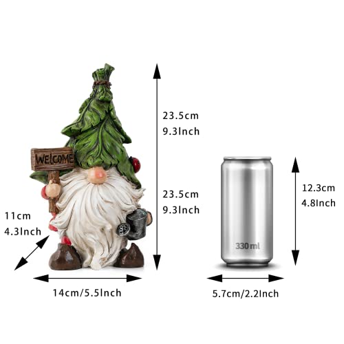 Teresa's Collections Garden Gnomes Statues Decorations For Yard, Set Of 2 Cute Gnomes Holding Welcome Sign Garden Sculptures Figurines For Outdoor Patio Lawn Ornament Birthday Housewarming Gift #TOP3