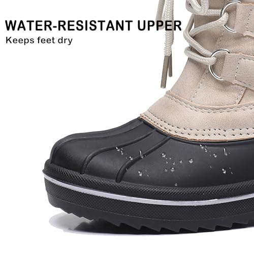 Apakowa Girls Snow Boots Waterproof Kids Outdoor Insulated Warm Winter Boots (Toddler/Little Kid/Big Kid)2