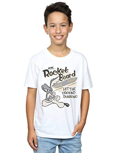 LOONEY TUNES Boys Wile E Coyote Rocket Board T-Shirt 5-6 Years White