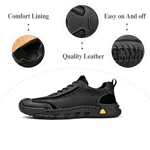 Mens Sports Outdoor Lightweight Soft Walking Fashion Retro Oxfords Non-Slip Breathable Driving Shoes2