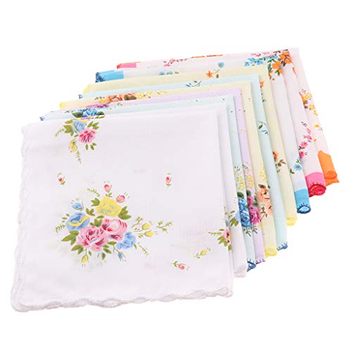 20x Lenços Femininos de Algodão Misto Flor Casual Lenço 30cm