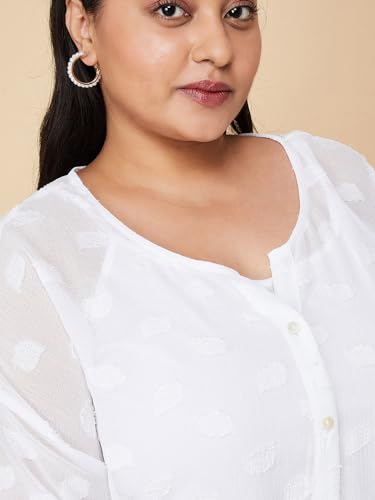 Image of Max Plus Size Women Textured Blouse with Cami Top
