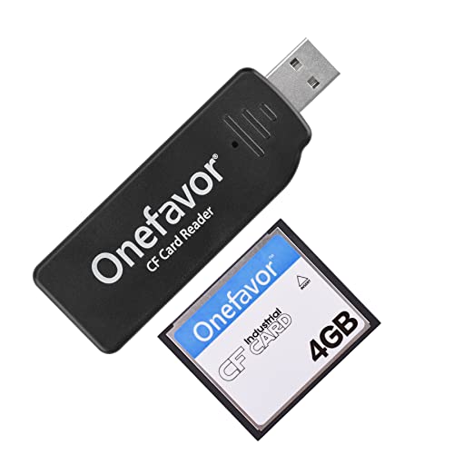 Onefavor USB Lettore Compact Flash CF Card Adattatore per Schede di Memoria Compatibile con Windows 11 10 (con scheda CF 4GB)