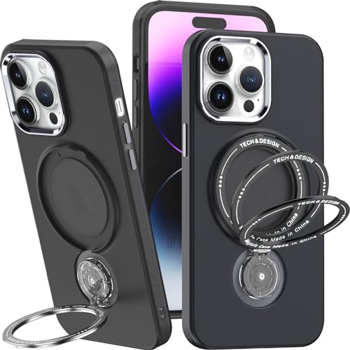 Ysnzaq Funda Magnética para Apple iPhone 15 Pro 6.1", [Compatible con MagSafe] Protección de Grado Militar con Soporte Antigolpes Resistente Funda para Apple iPhone 15 Pro.QW Black