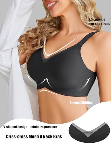 Image of Avidlove Womens Seamless Bras V Mesh Comfort Bralette Everyday T-Shirt Bra