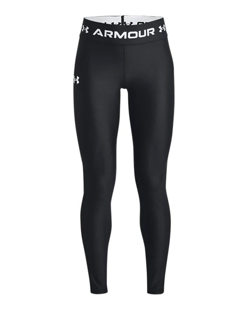 Under Armour Girls' Heatgear Armour Full Length Legging (001) Black / / White Youth X-Large