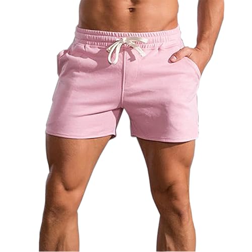 Image of Men 5.5 /7 Inch Cotton Sweat Shorts Men Cotton Workout Short with Pockets