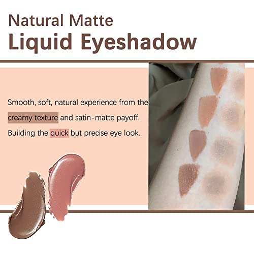 Jutqut Natural Matte Liquid Eyeshadow, Lightweight Cream Texture Eye Shadow Stick, Satin-Matte Finish, Available In 4 Neutral Brown And Pink Color 05# #TOP2