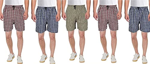 FRAXIER Men Multicolor Cotton Blend Boxer Shorts Pack of 5