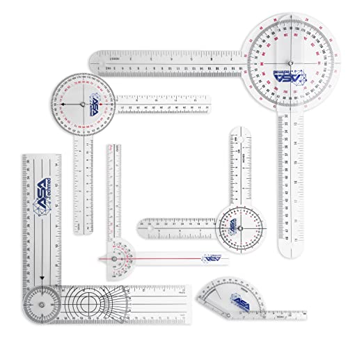 Asa Techmed 6 Pcs 360° 12, 8 And 6 Inch Medical Spinal Goniometer Angle Protractor Angle Ruler #TOP6