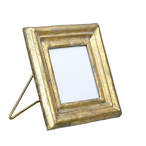 Creative Co-Op Antiqued Gold Square Picture Frame (Holds 3.5" X 3.5" Photo) #TOP4
