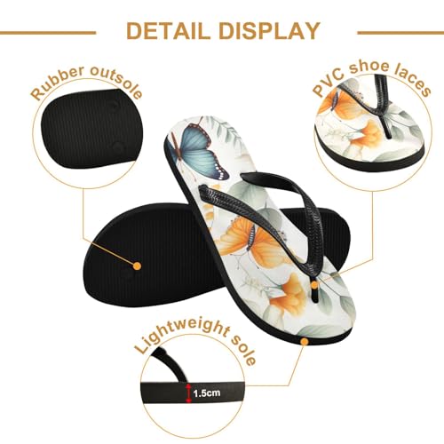 Butterfly Flower Men's & Women's Classical Beach Rubber Sandal Flip Flop Comfortable Slipper 214B27962